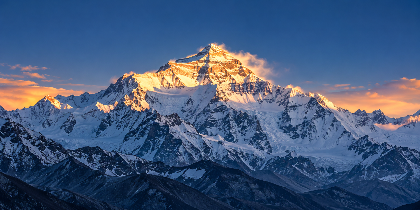 AI 生成的珠穆朗玛峰日出雪山景象